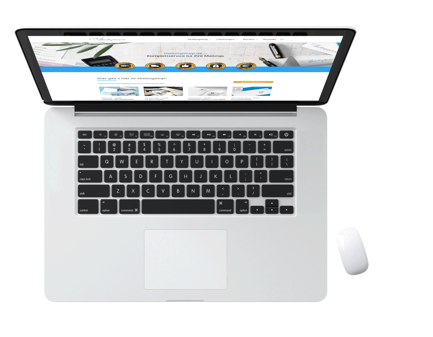 MacBook Pro mit Webdesign Beispiel von fenner Communication