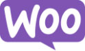 Lila weißes WooCommerce Logo